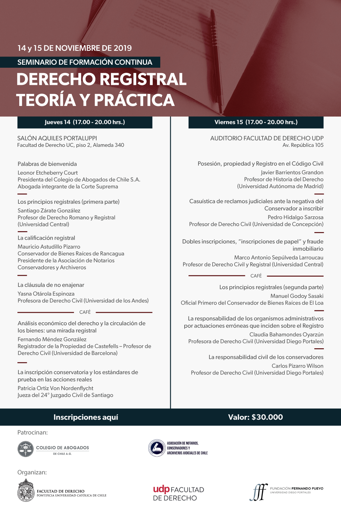 Seminario de Formación Continua: Derecho Registral, Teoría y Práctica