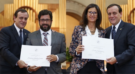 Profesores Teresita Tagle y Juan Luis Goldenberg fueron premiados en ceremonia de inauguración del año académico UC