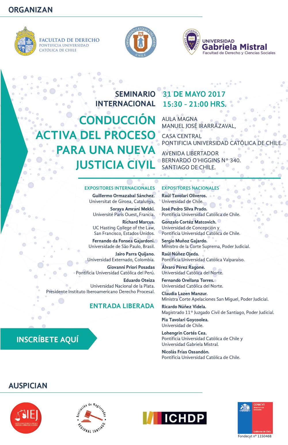 Flyer Seminario Internacional Reformas a la Justicia