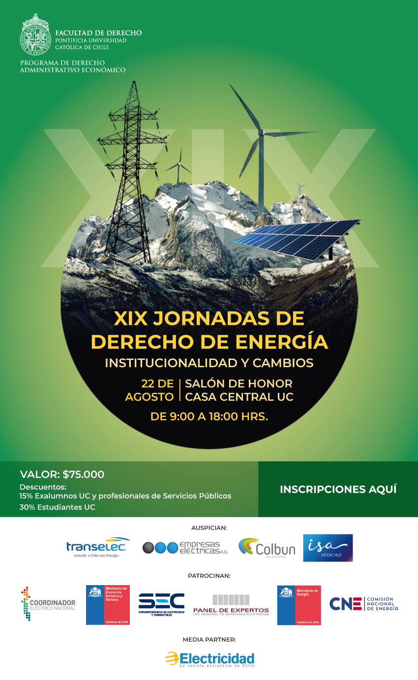 XIX Jornadas de Derecho de Energía: Institucionalidad y cambios