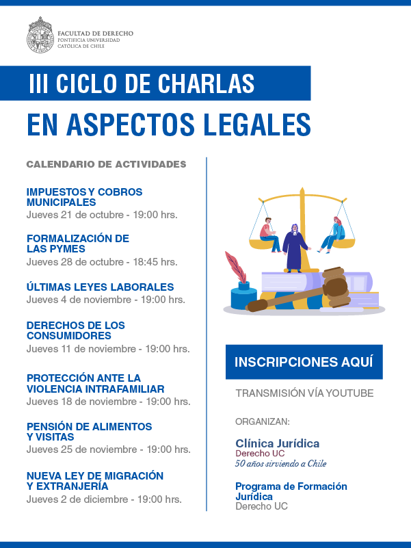 VF Ciclo de Charlas Aspectos Legales Afiche