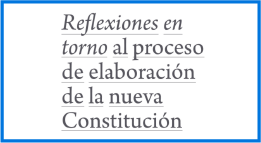Presentación del Documento: Reflexiones en torno al Proceso de Elaboración de la Nueva Constitución