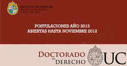 Doctorado en Derecho UC 2013 / Postulaciones abiertas