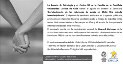 Seminario “Fortalecimiento de las relaciones de pareja en Chile: una mirada interdisciplinaria”