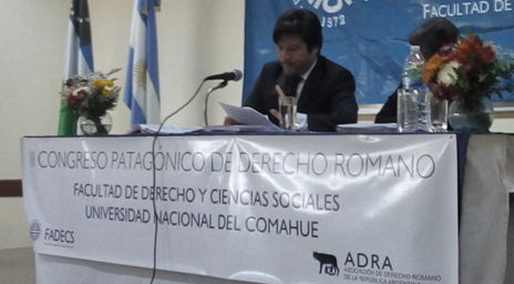 Profesor Patricio-Ignacio Carvajal dictó la conferencia de cierre del III Congreso Patagónico de Derecho Romano en Argentina