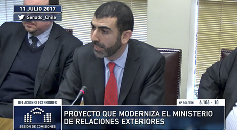 Jorge Sahd expuso en el senado sobre proyecto de modernización de Cancillería