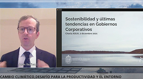 Profesor Juan Eduardo Ibáñez expuso en la Conferencia Internacional AquaForum sobre Acuicultura y cambio climático