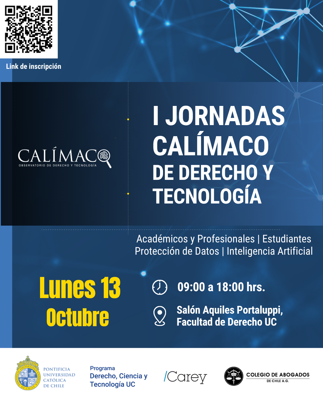 Afiche Jornadas Calímaco de Derecho y Tecnología 1