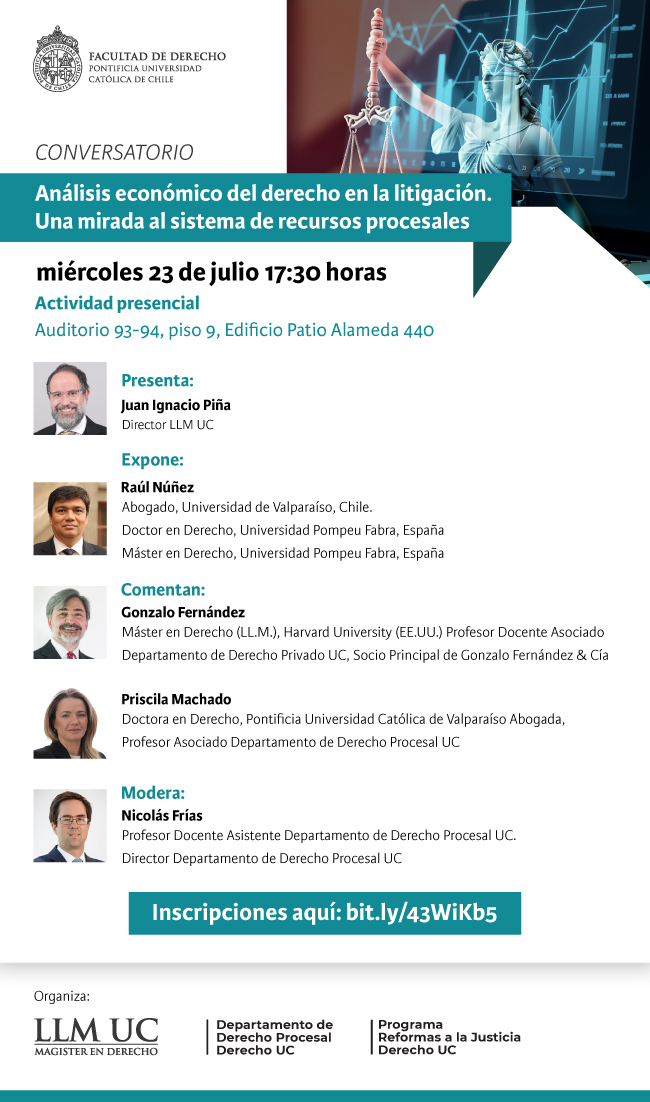 Análisis económico del derecho en la litigación. Una mirada al sistema de recursos procesales Afiche