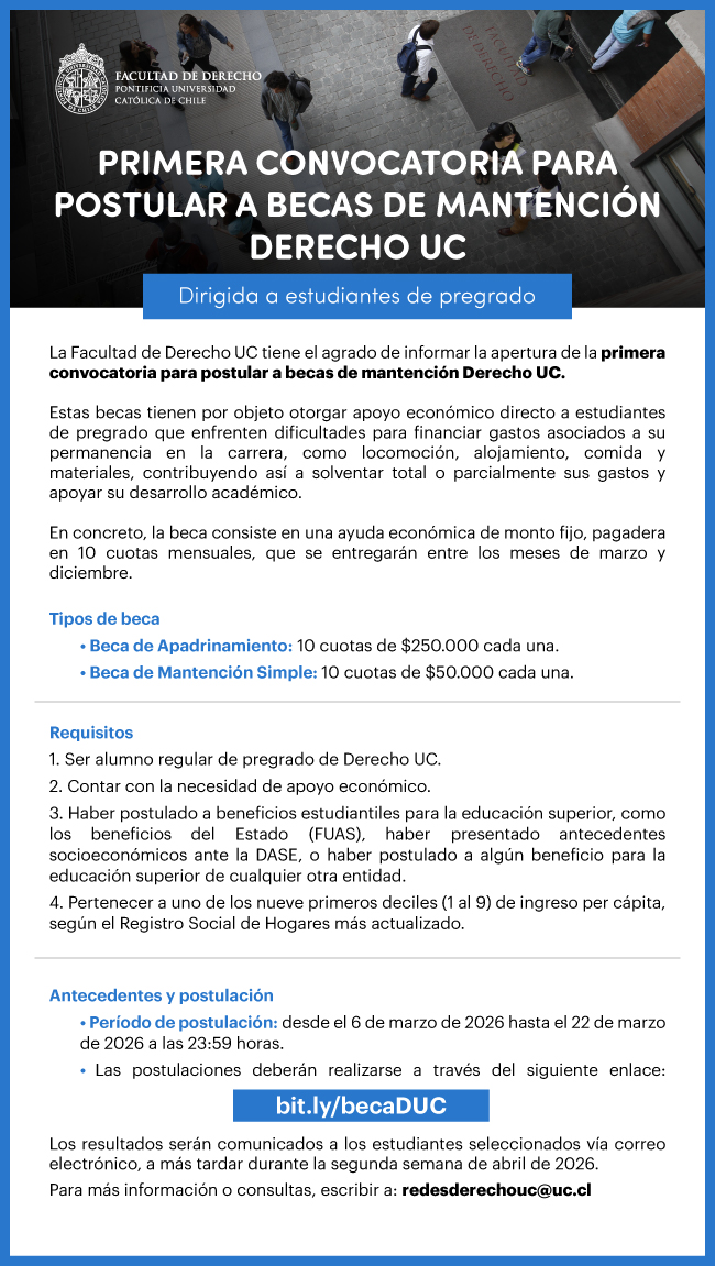 Beca de Mantenimiento DUC afiche