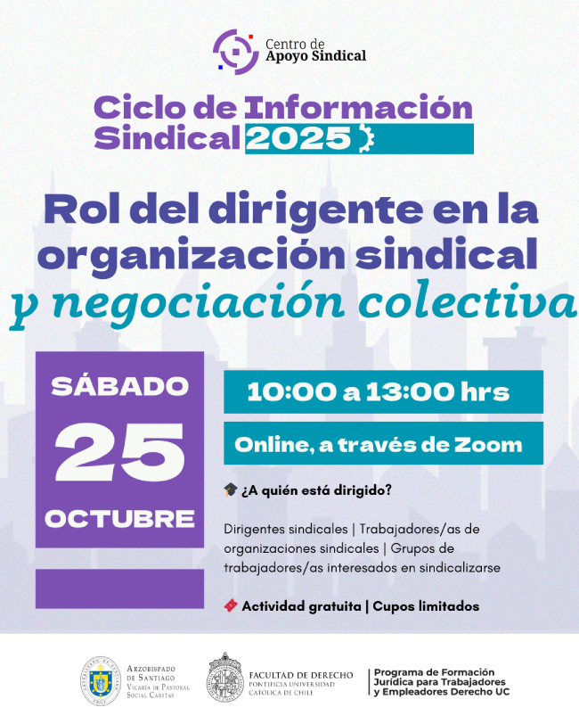 Ciclo de Información Sindical octubre 2025 Afiche