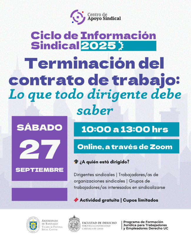Ciclo de Información Sindical septiembre 2025 Afiche
