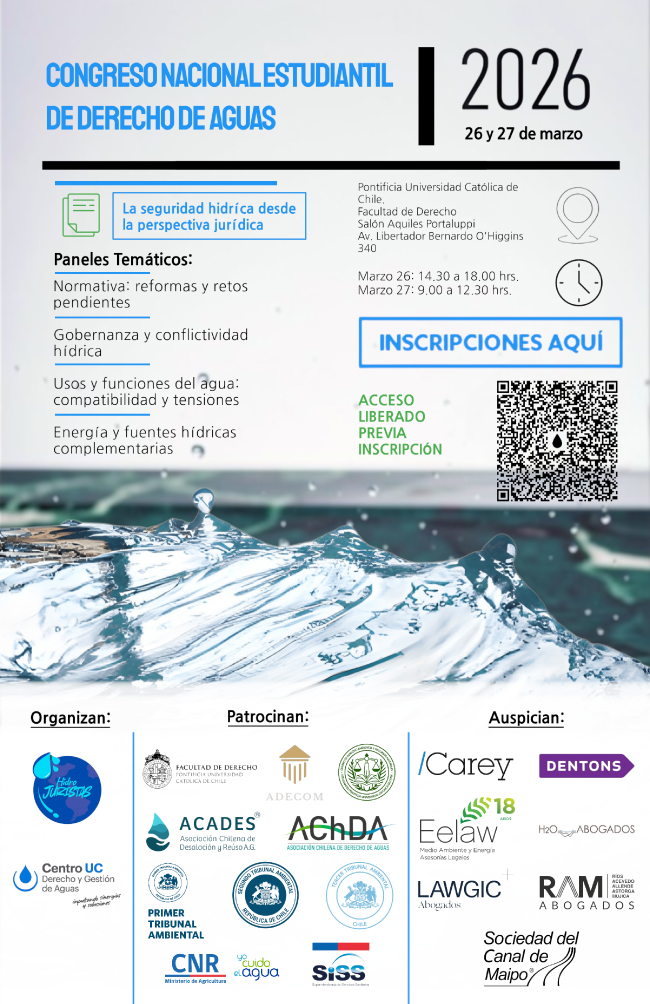 Congreso Estudiantil de Derecho de Aguas 2026 Afiche 1