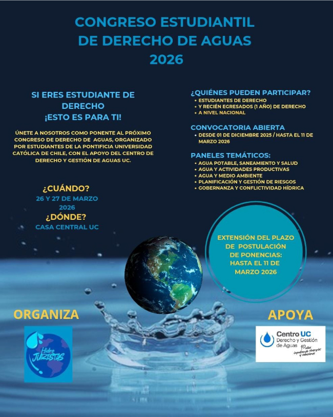 Congreso estudiantil de aguas en la UC Afiche