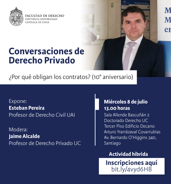 Conversaciones de Derecho Privado 8 de julio Esteban Pereria Afiche