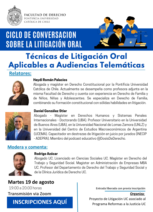 Conversatorio Litigación Oral Agosto Afiche