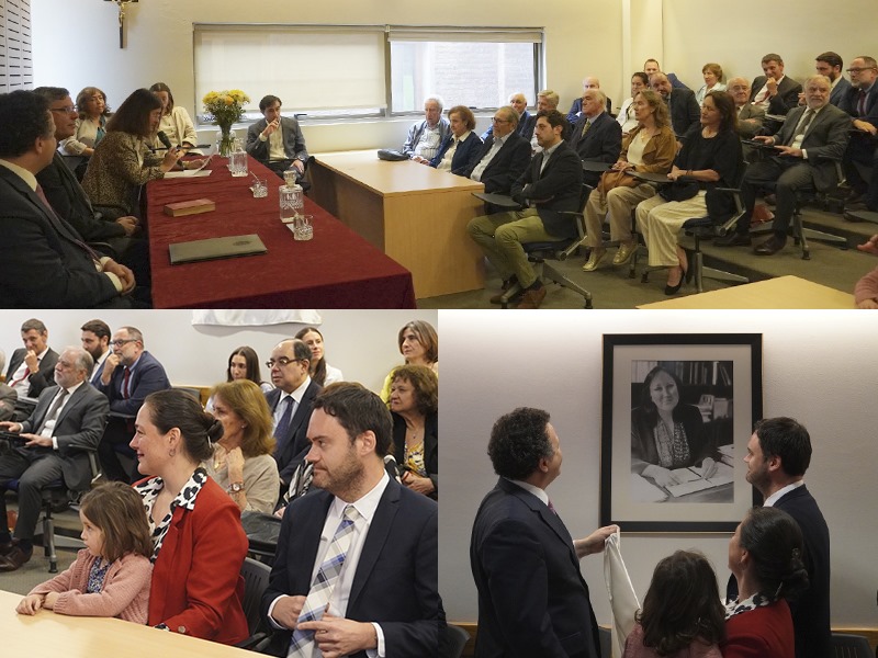 Derecho UC renombró Sala de Juicio Oral en homenaje a exdecana María Cristina Navajas