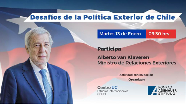 Encuentro Ministro RREE Afiche