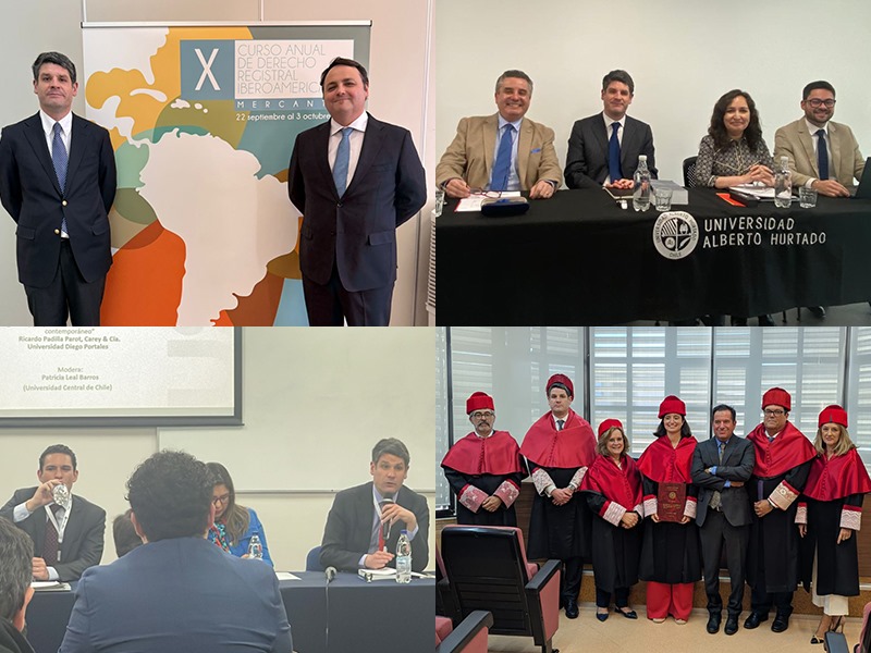 Jaime Alcalde participó en actividades académicas relacionadas al derecho de bienes, de sociedades y comercial