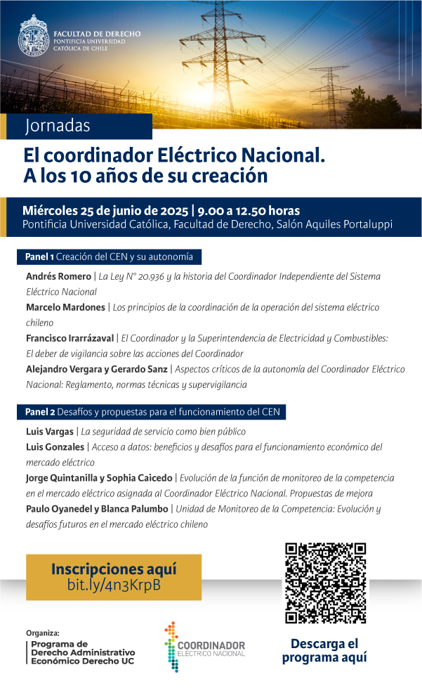 Jornadas El coordinador Eléctrico Nacional Afiche