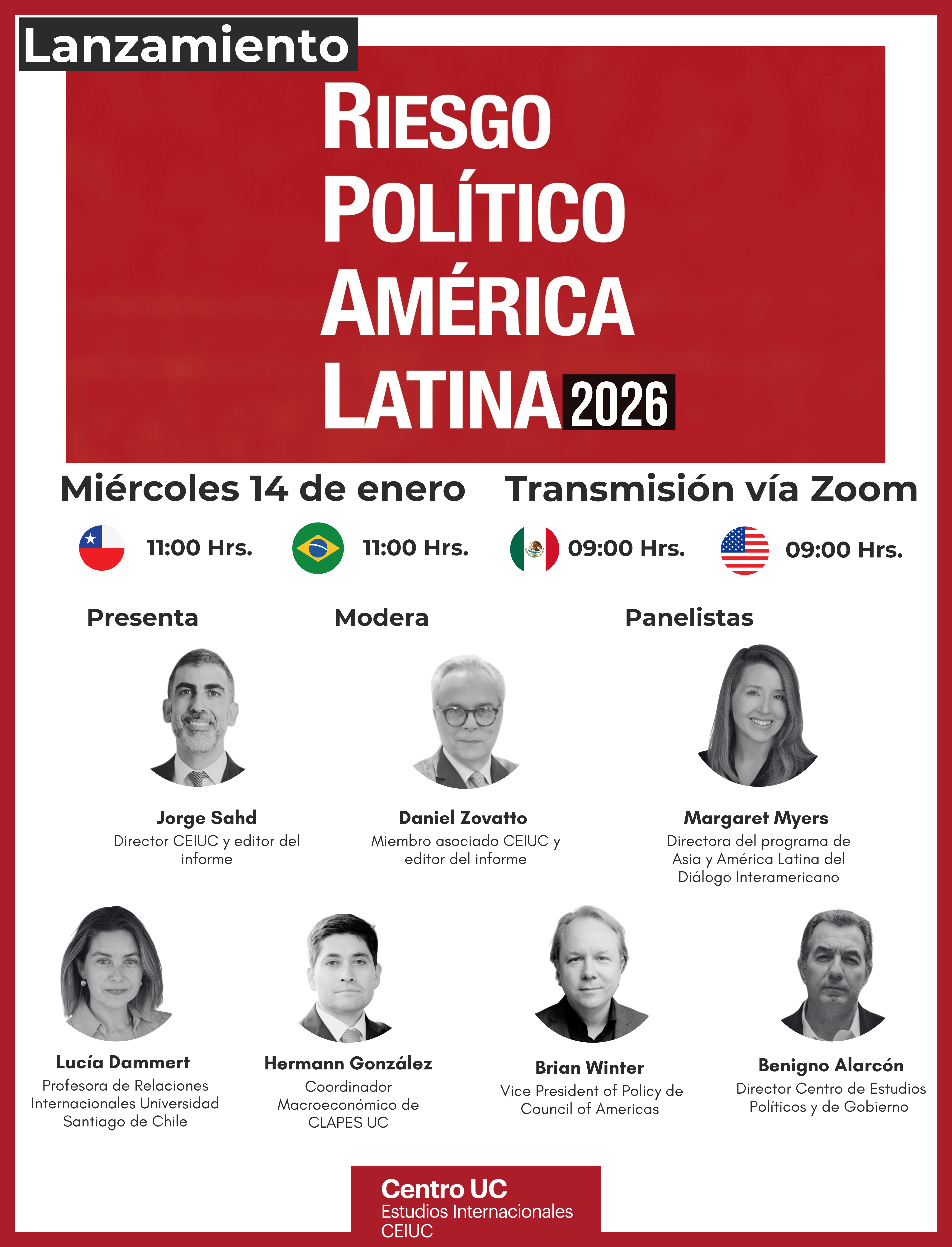 Lanzamiento Índice de Riesgo Político en América Latina 2026 Afiche