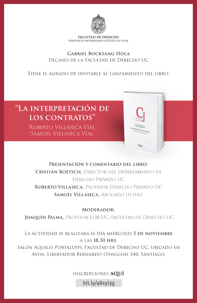 Libro La interpretación de los contratos Afiche