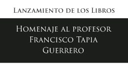 Lanzamiento de libros en homenaje al profesor Francisco Tapia