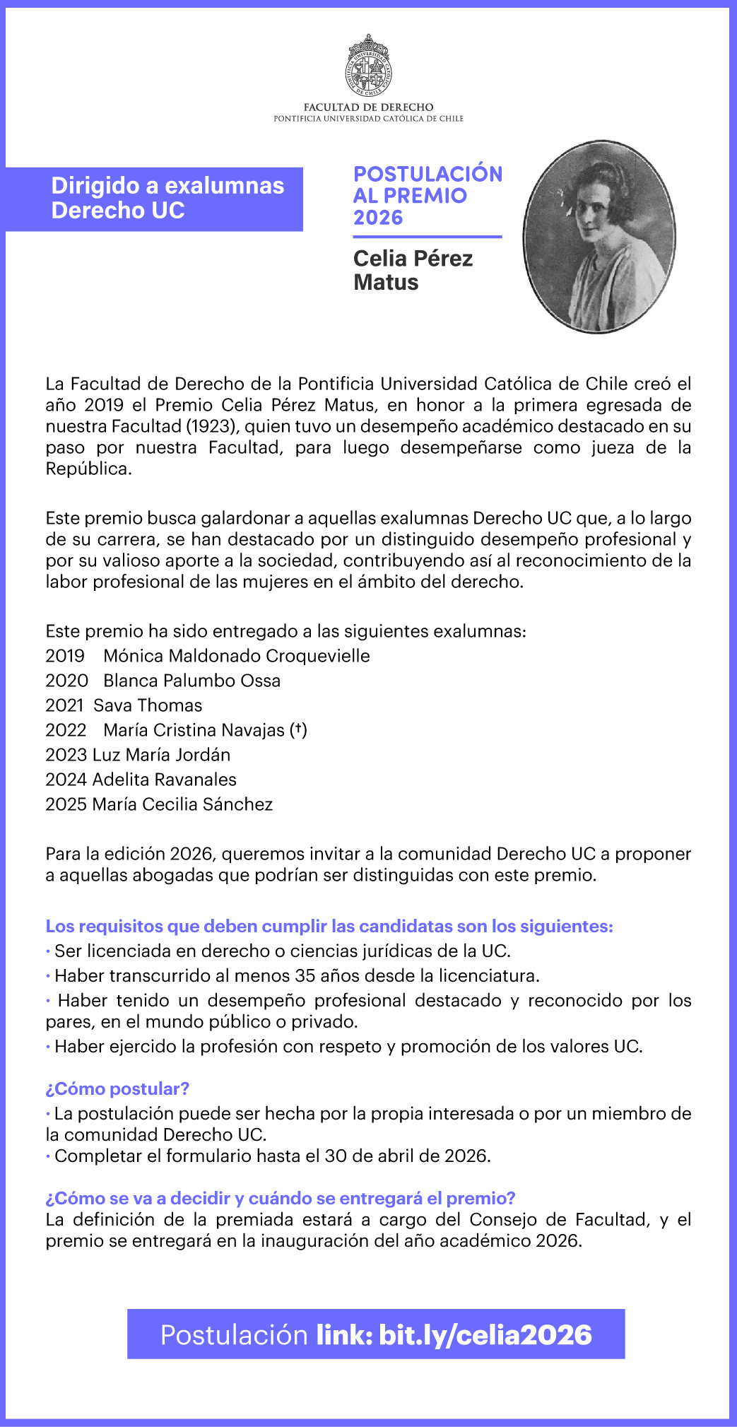 Premio Celia Pérez 2026 afiche