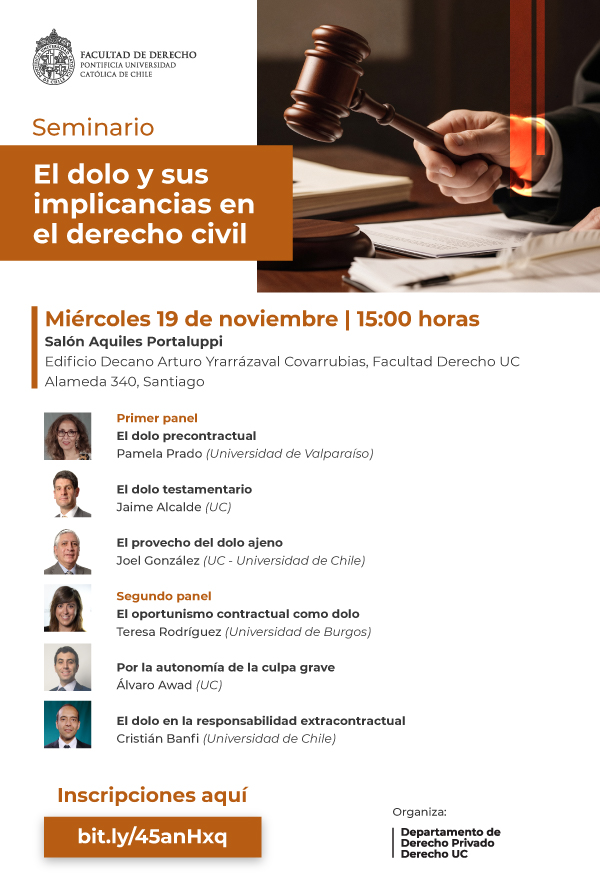 Seminario El dolo y sus implicancias en el derecho civil Afiche