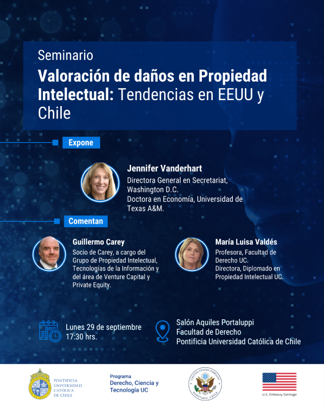 Valoración de Daños en Propiedad Intelectual Afiche