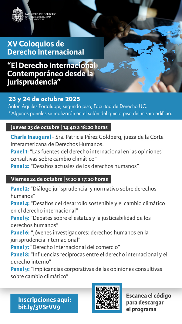 XVColoquios de Derecho Internacional Afiche 1