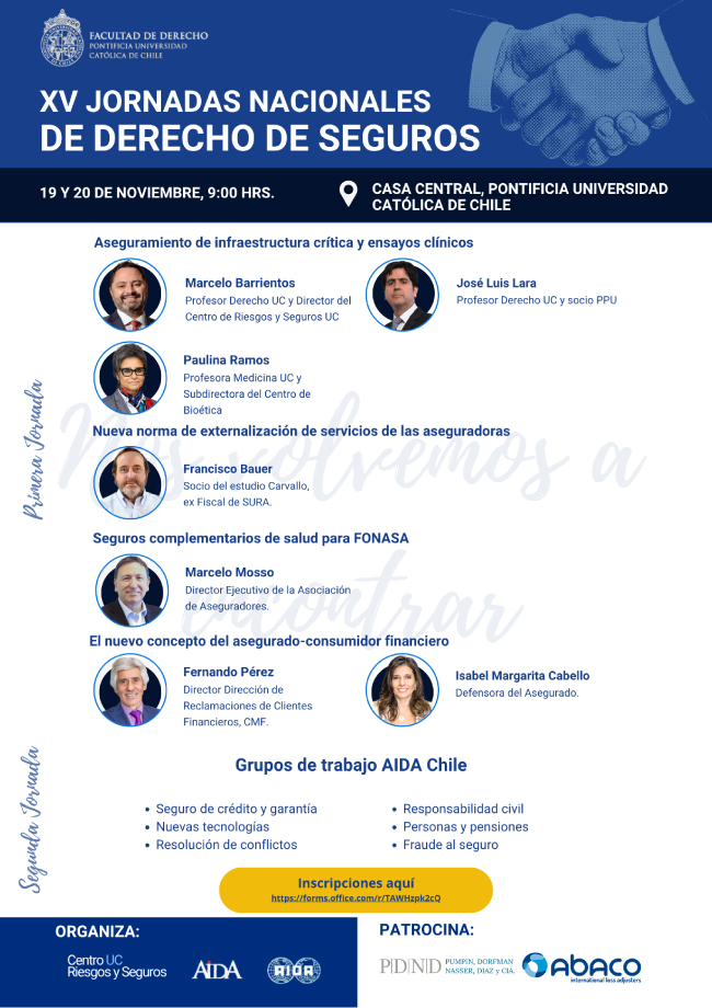 XV Jornadas Nacionales de Derecho de Seguros Afiche