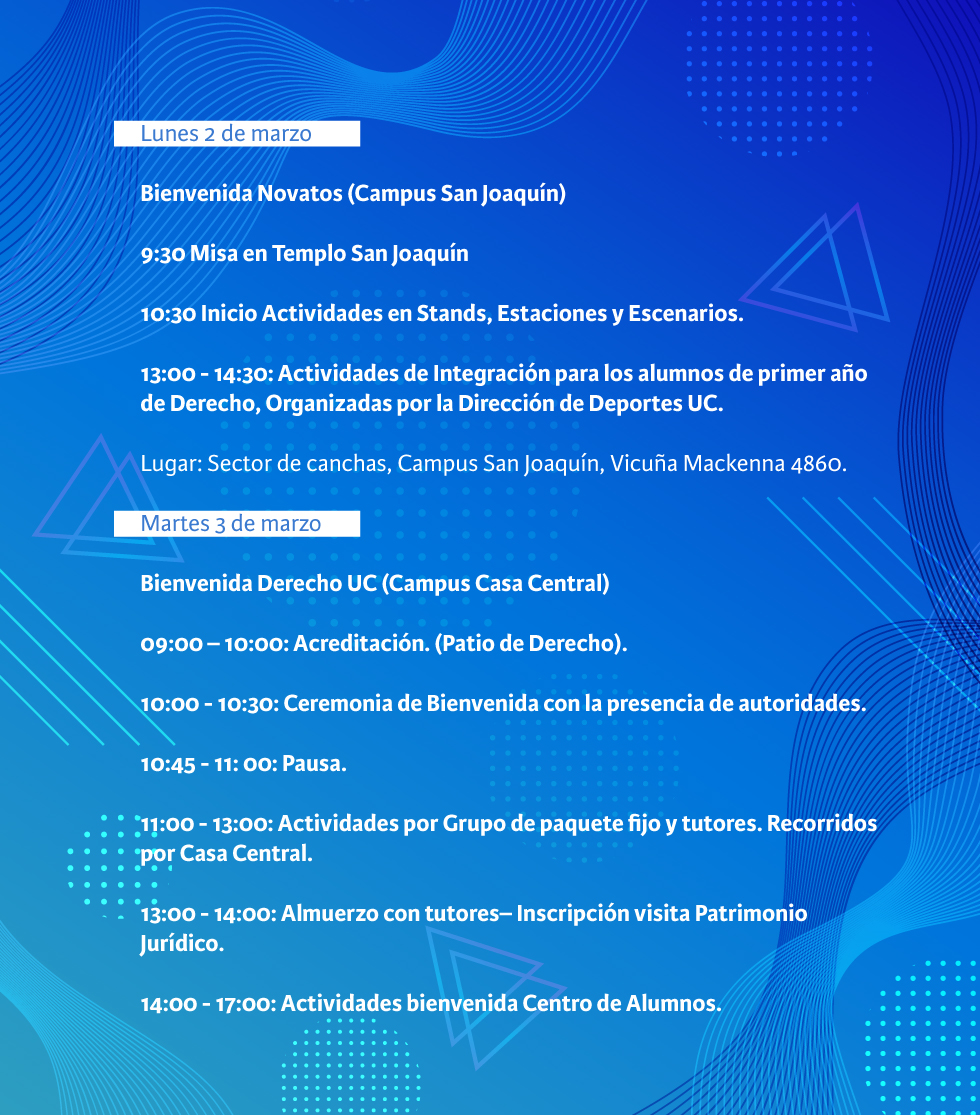 bienvenida novatos 2026 2