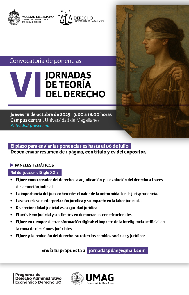 convocatoria VI Jornadas Teoría del Derecho Afiche 1