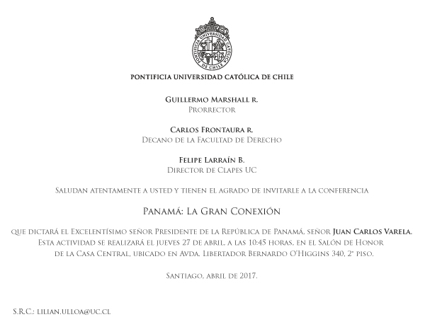 Presidente de Panamá, Juan Carlos Varela, expuso en la Universidad Católica