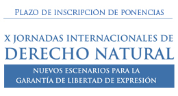 Plazo de inscripción de ponencias X Jornadas Internacionales de Derecho Natural
