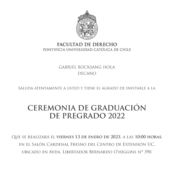 Invitacion graduación Pregrado