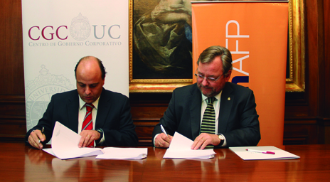 Centro de Gobierno Corporativo UC y AFP Cuprum firmaron convenio de colaboración