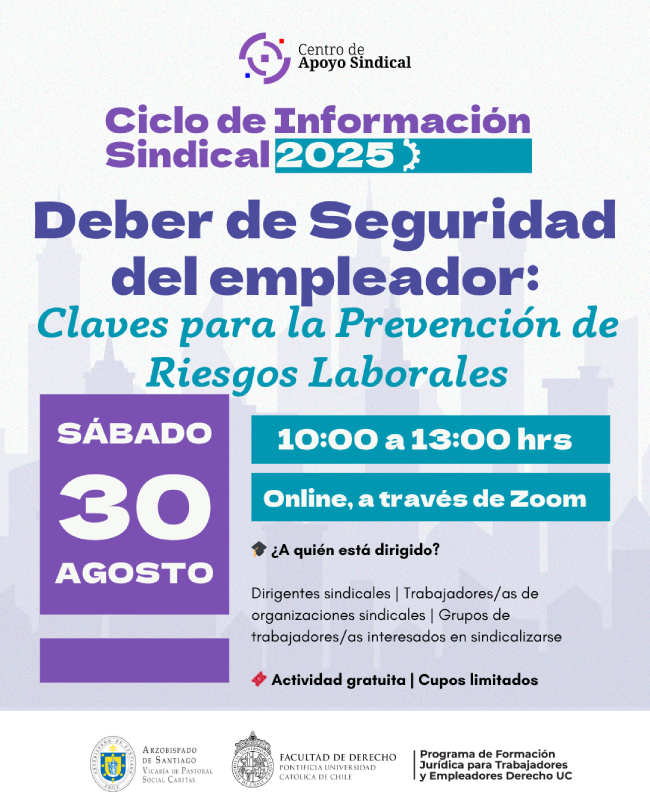 Ciclo de Información Sindical agosto 2025 Afiche