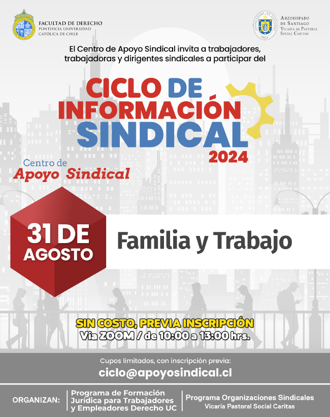 Ciclo de Información Sindical agosto Afiche