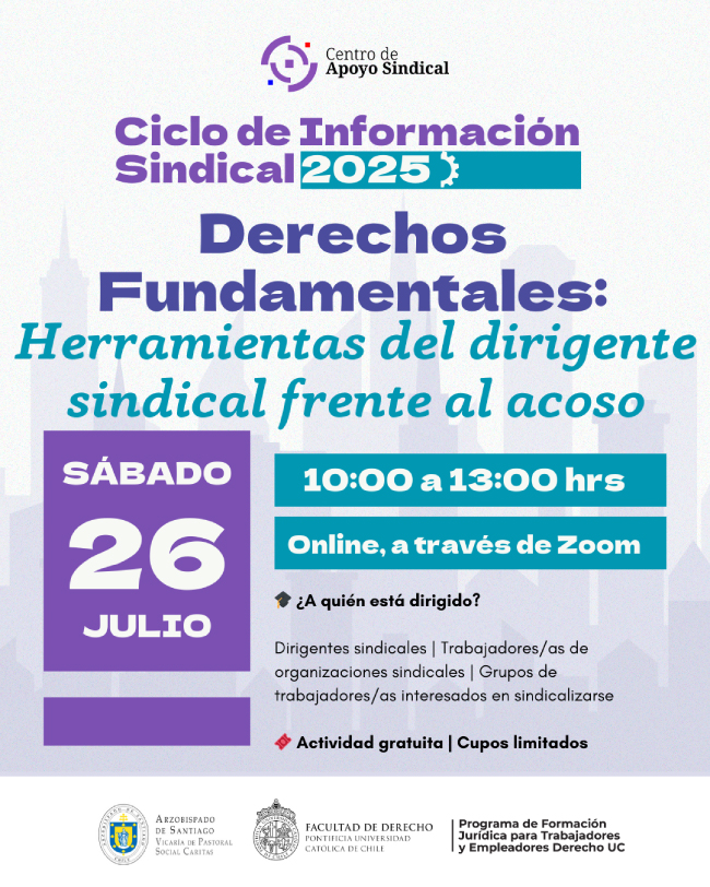 Ciclo de Información Sindical julio 2025 Afiche