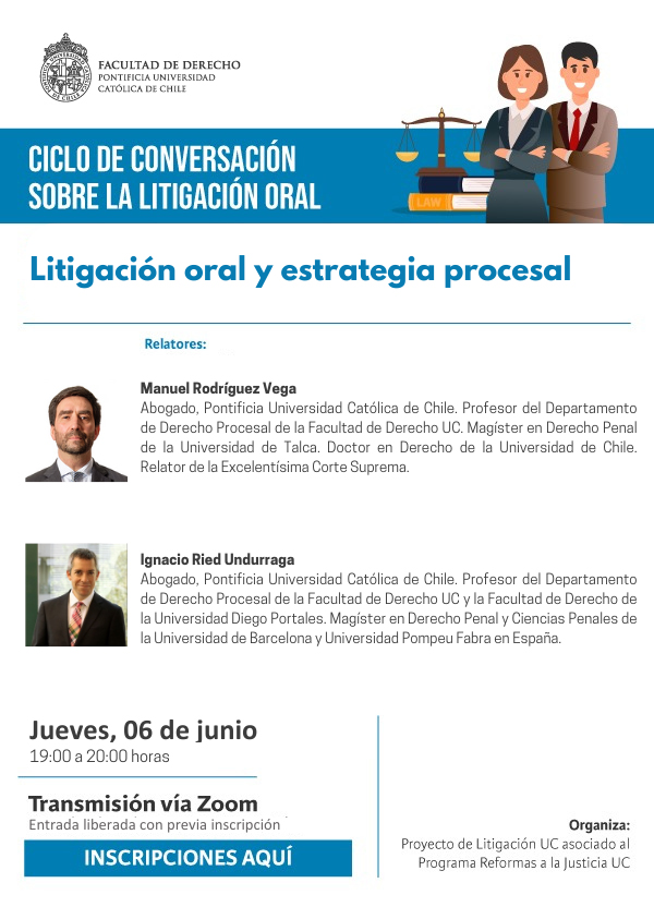 Conversatorio Litigación Oral MAY Afiche