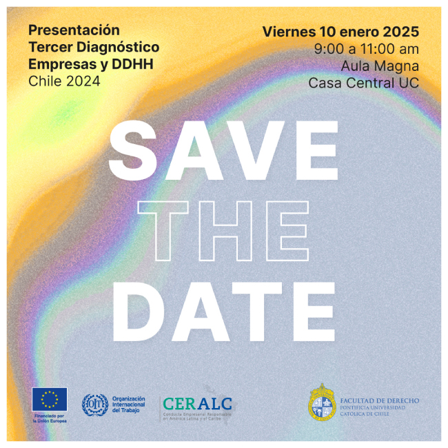 Save The Date Tercer Diagnóstico Empresa y DDHH 2024 Afiche