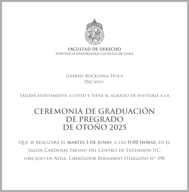 invitación graduación 2025 Pregrado agenda