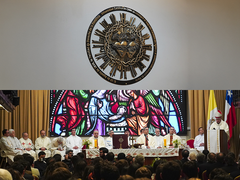 En una solemne y multitudinaria misa, la Facultad de Derecho UC se consagró al Sagrado Corazón de Jesús y al Inmaculado Corazón de María – web